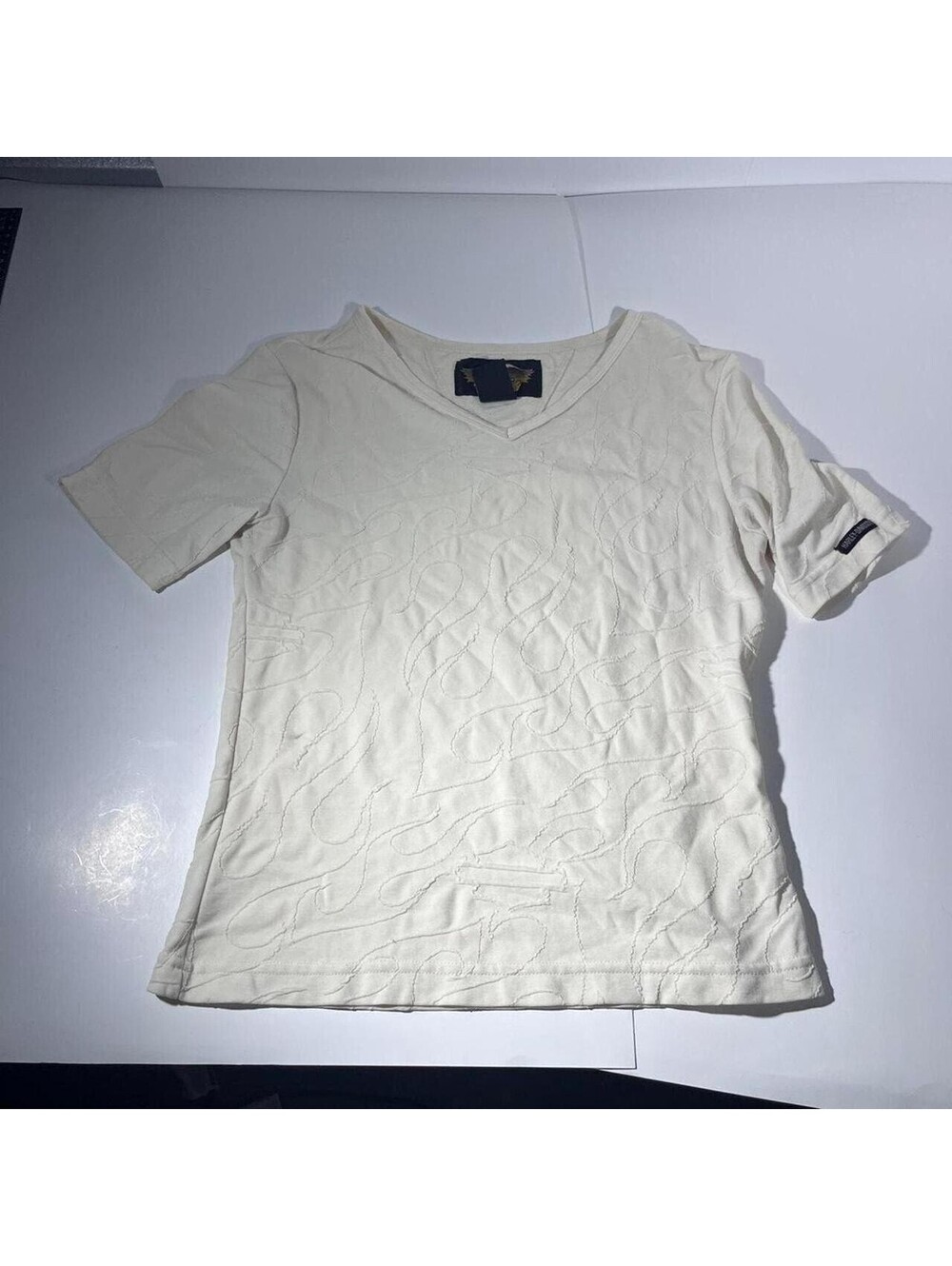 Vintage Harley-Davidson Flame V Neck T Shirt Mens S White